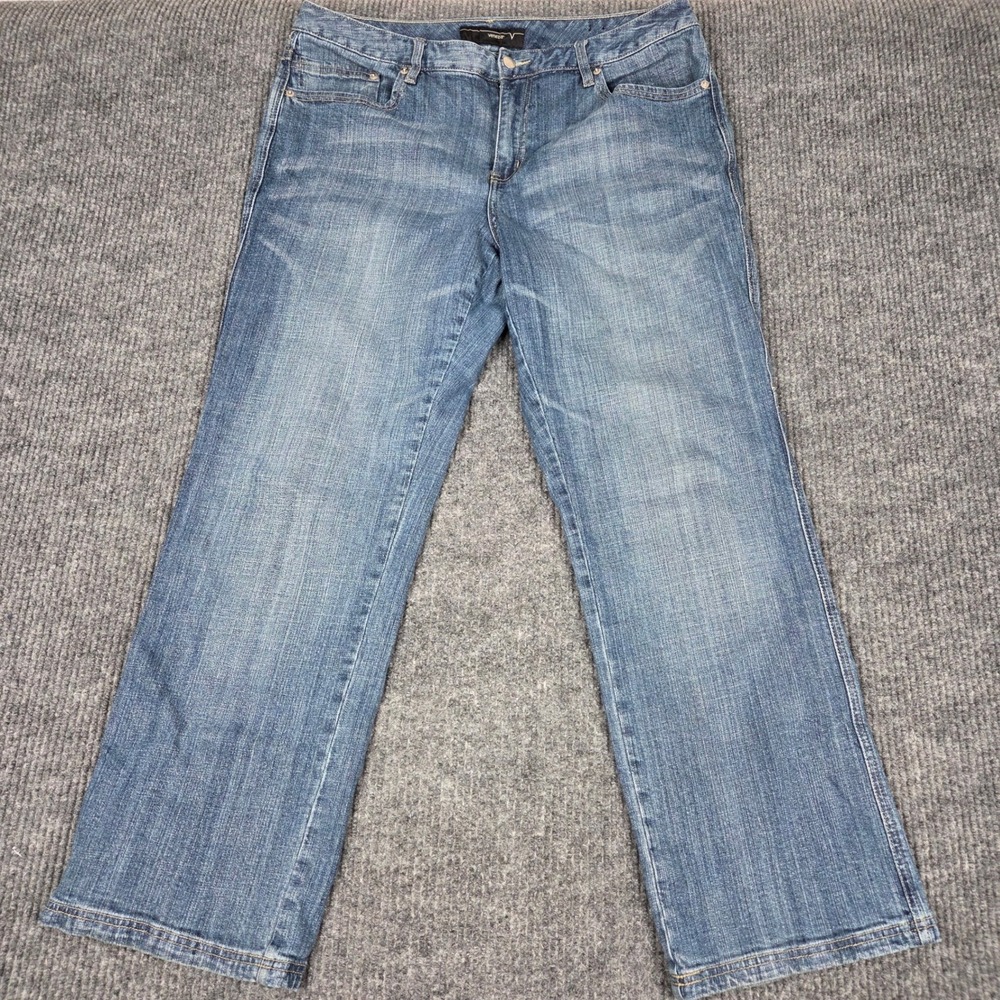 Venezia Womens Plus Size 18 Blue Straight Leg Stretch Denim Jeans Medium Wash